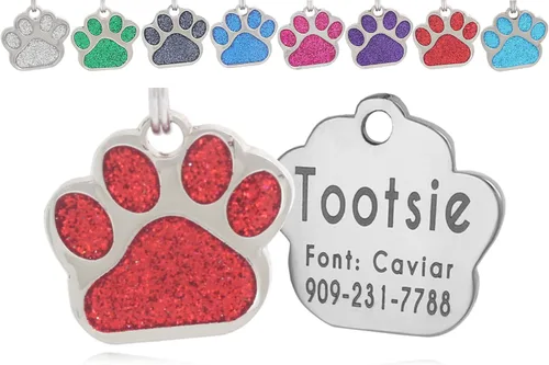 Miniatura 6 de Etiquetas de identificación de mascotas de acero inoxidable grabadas con láser, personalizadas para perros y gatos, etiqueta redonda de hueso