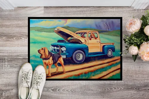 Miniatura 2 de Caroline's Treasures 7513JMAT Bloodhound - Tapete para puerta delantera, 24 x 36 pulgadas, para interiores y exteriores, para entrada