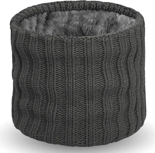 Miniatura 19 de Wandx Polaina de forro polar para niños y niñas, para invierno, para clima frío, cubierta facial de punto de rayas anchas para niños y niñas