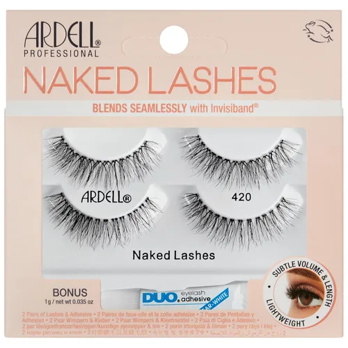 Miniatura 9 de Ardell Naked Lashes 425, 2 pares, con pegamento DUO Pipette de 0.04 oz (1 g) de color blanco transparente, volumen y longitud sutiles, 1 juego