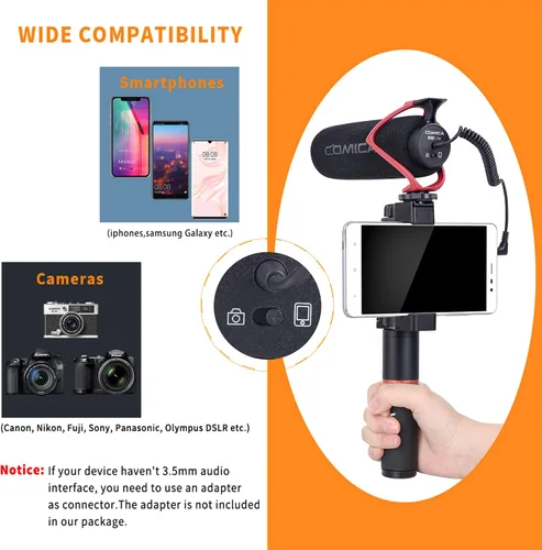 Miniatura 5 de Micrófono de video COMICA CVM-V30 LITE, micrófono de escopeta súper cardioide con condensador para cámara Canon Nikon Sony Panasonic DSLR, micrófono