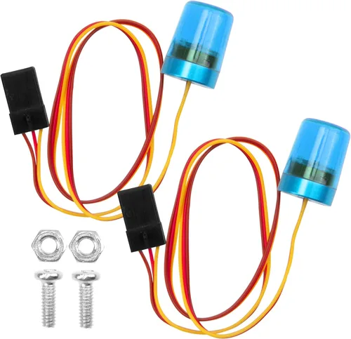 2 luces LED multifunción con luces LED de alarma intermitente giratoria compatible con 1/10 TRX4 SCX10 RC Crawler Car 1/14 Tamiya Tractor RC Truck