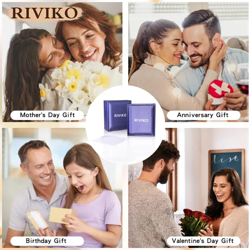 Miniatura 6 de RIVIKO Regalos de San Valentín para ella, collares de plata esterlina 925 con inicial de círculo de rosas, collares con dije de letra inicial