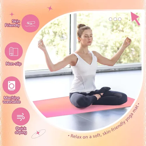 Miniatura 5 de Peryiter Toalla de yoga caliente, toalla de yoga con punto de agarre de microfibra antideslizante absorbente de sudor para pilates y fitness, 72 x