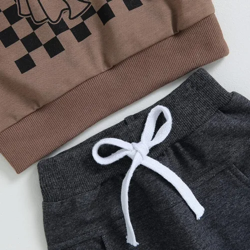 Miniatura 5 de Ropa para el día de San Valentín para bebé, sudadera de manga larga con letras, pantalones deportivos elásticos para otoño e invierno