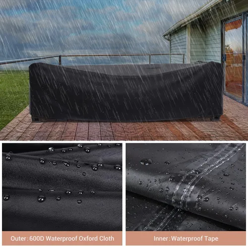 Miniatura 5 de Mrrihand Funda para Juego de Muebles de Patio Impermeable, Funda para Juego de Sofá Seccional de Exterior de Servicio Pesado 600D Funda para Juego
