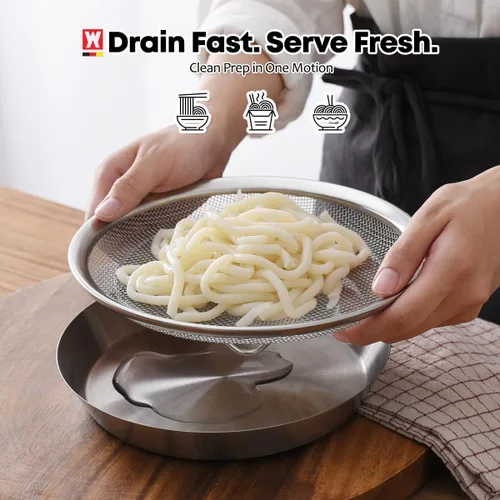 Miniatura 6 de WAGENSTEIGER Juego de bandejas de malla de acero inoxidable con bandeja de goteo, cesta y bandeja para freidora de aire, colador de cocina, colador