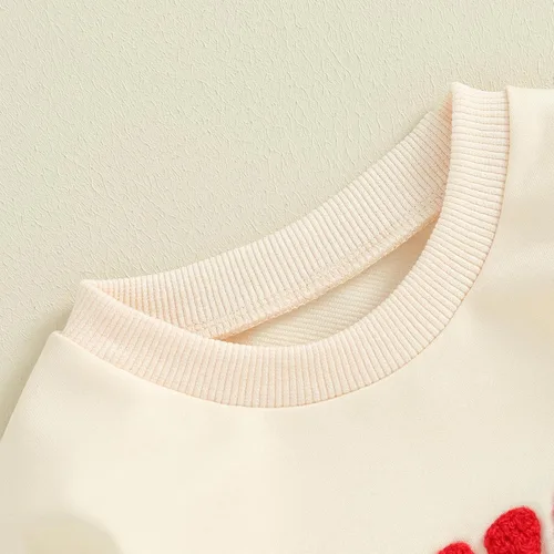 Miniatura 4 de SOLILOQUY Traje de manga larga con cuello redondo para el primer día de San Valentín para bebé niño y niña, mameluco de corazón de amor