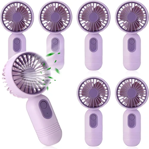 Miniatura 15 de Rossesay Miniventilador portátil a granel, lindo ventilador de mano ligero, pequeño ventilador personal de mano y pestañas de 3 velocidades