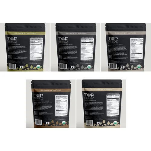 Miniatura 2 de Top Seedz Semillas de calabaza, girasol, sésamo, lino y chía crudas orgánicas certificadas por la USDA Para dieta sin gluten, vegana, keto, sin