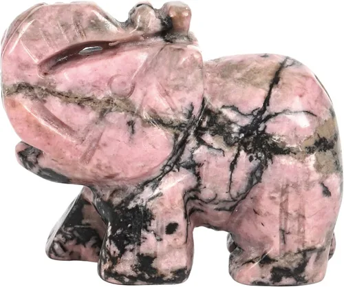 Miniatura 17 de Estatua de cristal de elefante tallada a mano, escultura de animal guardián de oficina en casa, decoración de 1.5 pulgadas, obsidiana negra