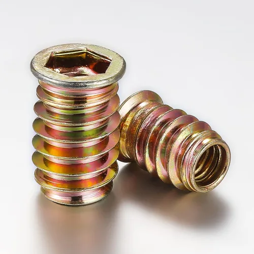 Miniatura 5 de Wensilon 1/4 "-10 200 piezas de insertos roscados para madera hexagonal, insertos de madera, tuercas para muebles