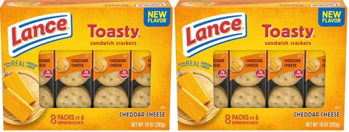 Miniatura 11 de Lance Galletas tipo sándwich, queso cheddar tostado, 8 paquetes envueltos individualmente, 6 sándwiches cada uno