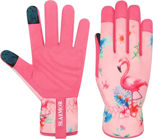 Miniatura 23 de Guantes de jardín de cuero para mujer, guantes de trabajo a prueba de espinas para desmalezar, cavar, plantar, podar guantes de jardín