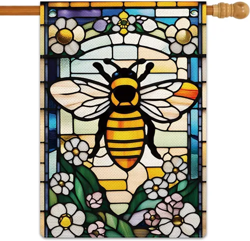 Miniatura 10 de Bandera de jardín de mariposa para primavera y verano, floral, bandera de jardín, vertical, de doble cara, rústica, arpillera, patio, césped