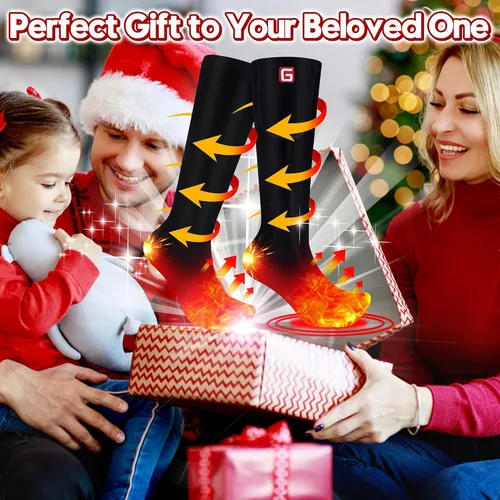 Miniatura 9 de Calcetines eléctricos para hombre y mujer, con batería recargable y calefacción, con aislamiento térmico para invierno. Calcetines térmicos