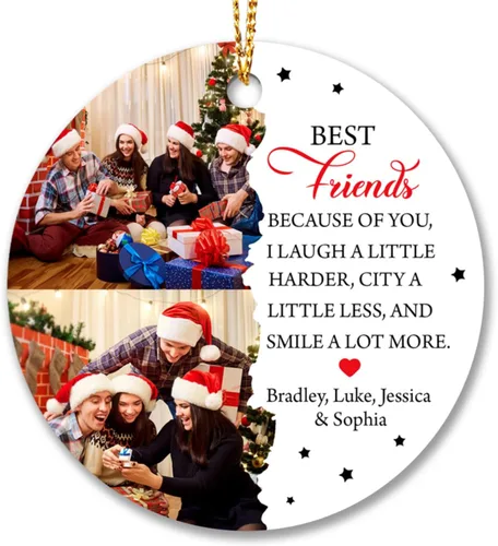 Miniatura 23 de Adornos de Navidad personalizados 2025 para amigas, regalos de adorno para la decoración del árbol de Navidad, regalo personalizado de Navidad
