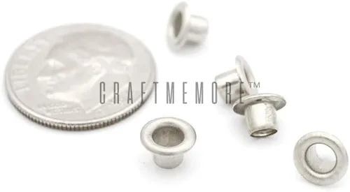 Miniatura 4 de CRAFTMEMORE Ojales de identificación de 1/8 de pulgada, agujero de 0.118 pulgadas, ojal trasero para núcleos de cuentas, ropa, cuero, lona, 200