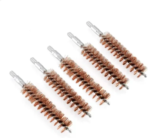 Miniatura 25 de BOOSTEADY Cepillo de limpieza para pistola de bronce con cerdas de fósforo, 5 unidades, para escopeta de pistola con 50 parches cuadrados