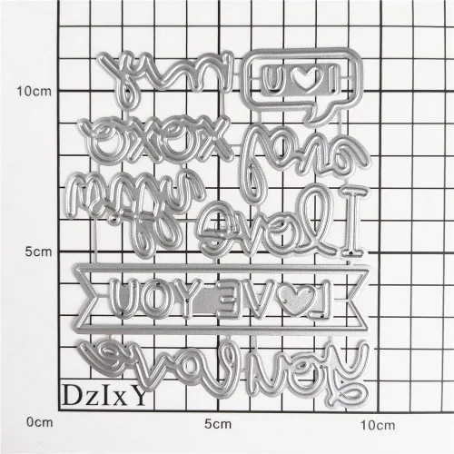 Miniatura 3 de DzIxY Troqueles de corte de metal con texto en inglés "I Love You" para hacer tarjetas, troquelados, troquelados, plantillas para máquina de álbumes