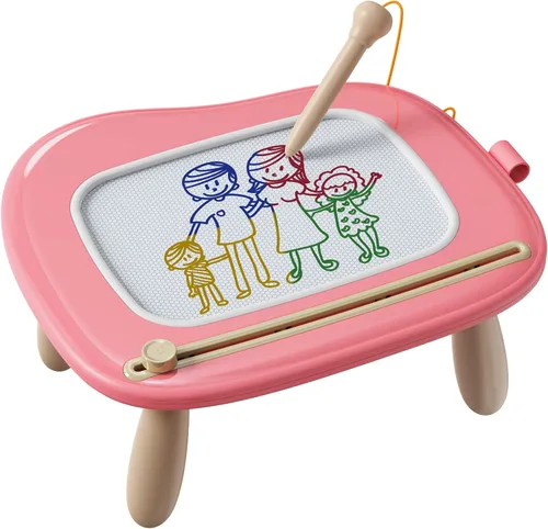 Kikapabi Tablero de Dibujo Magnético, Tablero de Garabatos para Juguetes de Niños Pequeños de 1 a 3 Años, Juguetes Sensoriales Educativos y de Rosa