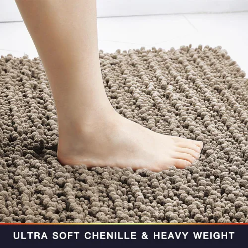 Miniatura 61 de Walensee Alfombra de baño antideslizante (24x17 pulgadas, rosa polvoriento) absorbente de agua, súper suave, lanuda de felpilla, lavable a máquina