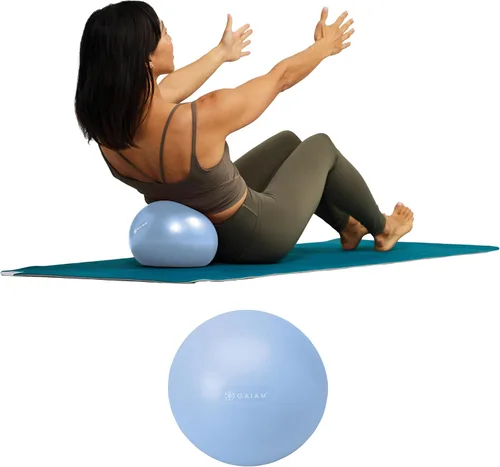 Miniatura 2 de Gaiam Mini Pelota Ab, Pelota de Ejercicio Inflable Antiestallido de 8 Pulgadas para Fuerza del Core, Pilates, Yoga y Fisioterapia, Incluye Pajilla