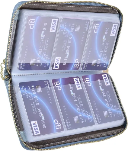 Miniatura 8 de Easyoulife - Monedero de cuero con cremallera, billetera portatarjetas para mujer, bloqueo RFID