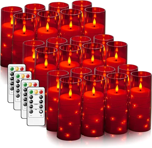 Miniatura 19 de kakoya Velas LED sin llama con temporizador de 5 piezas, velas parpadeantes sin llama para ambiente romántico y decoración del hogar, carcasa dorado