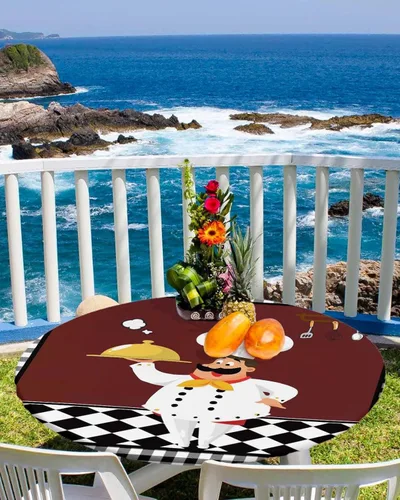 Miniatura 16 de Mantel redondo ajustable con diseño de huevos de Pascua de 36 a 44 pulgadas, bonito mantel colorido con borde elástico, manteles impermeables a