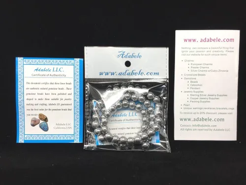 Miniatura 6 de Adabele GFC2-8 - 100 cuentas redondas sueltas de hematita natural, chapadas en plata, 0.315 in, cuentas sueltas y redondas para bricolaje y hematita