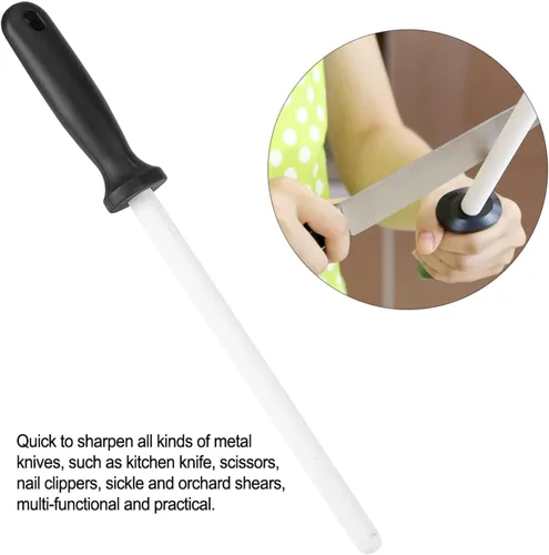 Miniatura 7 de Varilla de afilar de acero de 8 pulgadas, varilla profesional para afilar cuchillos, varilla afiladora de cuchillos para cuchillo de cocina y tijeras