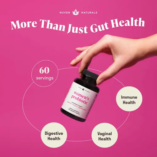 Miniatura 6 de Probiótico 3 en 1 para mujer, 60 porciones, 12 cepas únicas, prebióticos, D-manosa y arándano para la salud digestiva, salud vaginal y apoyo