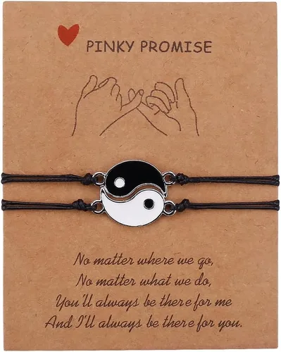 Pulseras para parejas de mejores amigas, pulseras para 2 personas a juego con Yin Yang para él y ella, joyería para mejor amiga, amistad, relación,
