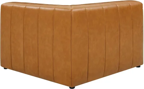 Miniatura 6 de Modway EEI-4513-TAN Bartlett - Sofá biplaza de cuero vegano de 2 piezas, color marrón