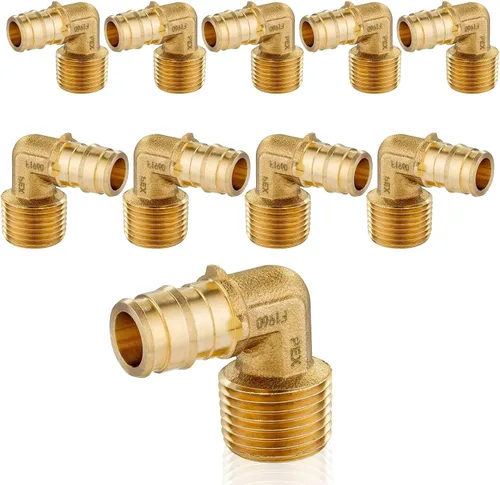 Miniatura 11 de Codo NPT macho de 1/2 x 1/2 pulgadas, accesorios de expansión PEX-A, para accesorios de manguera de tubería PEX, ASTM F1960 (PEX1960097)