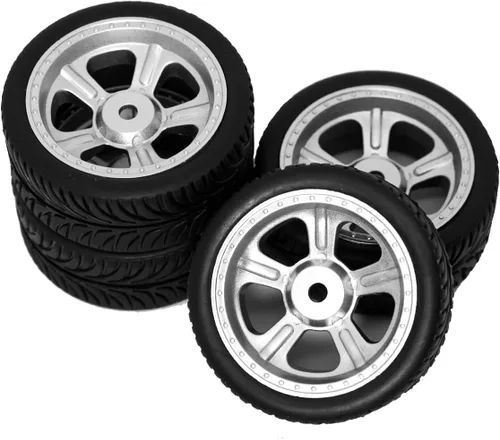 Miniatura 3 de ShareGoo OD 2.55 pulgadas RC 0.472 in hexagonal de plástico llantas y neumáticos de goma para RC 1/10 On-Road Touring Racing Drift Car