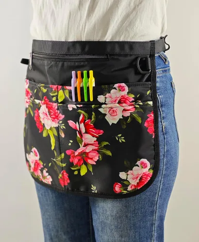 Miniatura 4 de Delantal de servidor impermeable para mujeres con 5 bolsillos, se pone y se quita rápidamente, delantales de camarera, delantal de trabajo