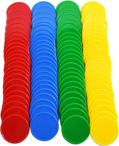 Miniatura 2 de Smartdealspro juego de 100 fichas de póquer de plástico opaco de 1 pulgada, fichas de juego, minipóquer, con caja de almacenamiento