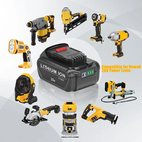 Miniatura 2 de Batería de repuesto de 20 V para Dewalt 20 V Max DCB201 DCB200 DCB204 DCB206 DCB203, compatible con batería y herramientas Dewalt de 20 V, 6500 mAh