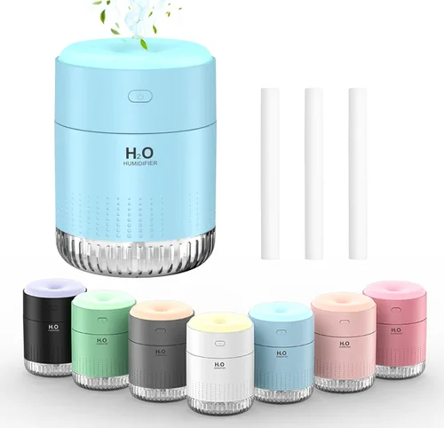 Miniatura 14 de SZO Mini humidificador portátil, humidificador personal de niebla fría USB de 16.9 fl oz para dormitorio, oficina, escritorio de viaje, silencioso