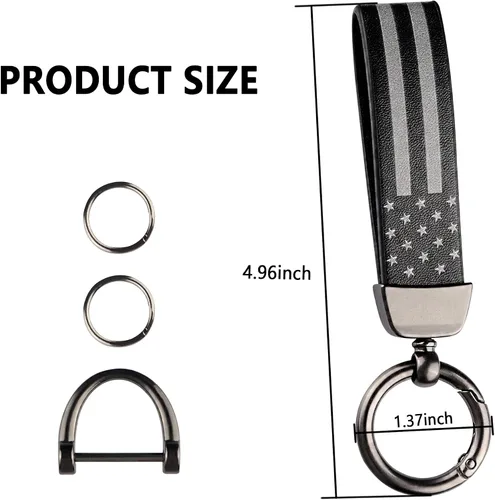 Miniatura 2 de Kit de llavero de automóvil, llavero de anillo en D antipérdida, giratorio de 360 grados con destornillador, adecuado para hombres y mujeres
