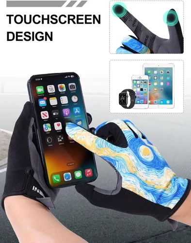 Miniatura 8 de INBIKE Guantes de ciclismo para hombres y mujeres, guantes de bicicleta transpirables con dedos completos, antideslizantes, pantalla táctil