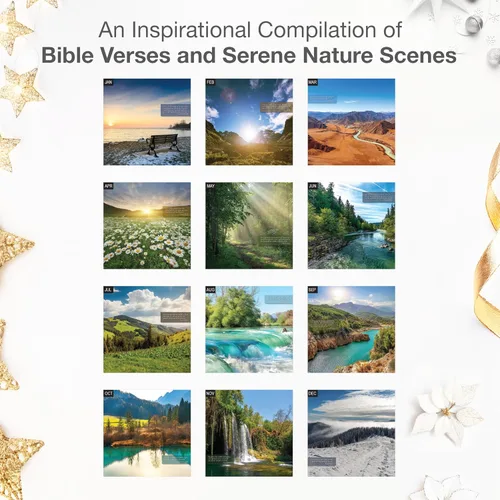 Miniatura 3 de RED EMBER Select - Calendario de pared cristiano 2026 Salmos con versículos de la Biblia 12 meses 12 x 24 pulgadas abierto Papel grueso