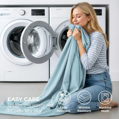 Miniatura 8 de Pure Bedding Sábanas – Juego de sábanas individuales [3 piezas, azul cielo] – Hotel Luxury 1800 microfibra cepillada – Suave y transpirable – Sábana