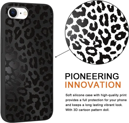 Miniatura 4 de Paquete de 2 fundas de teléfono con bonito estampado de guepardo para iPhone 7/8/SE 2020 / SE 2022 de 4.7 pulgadas, diseño de leopardo de lujo