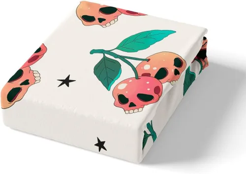 Miniatura 5 de Manfei Juego de funda de edredón de calavera de cerezo, tamaño matrimonial, funda de edredón con 2 fundas de almohada, juego de ropa de cama bohemio