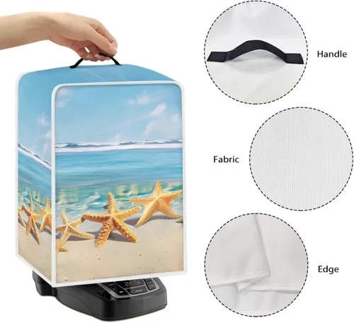 Miniatura 5 de Funda para cafetera, poliéster, azul, se adapta a la mayoría de máquinas de café estándar, protector resistente al polvo, huellas dactilares