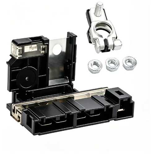 EVRBUL Conjunto de soporte de enlace fusible de batería y kit de terminales compatible con Nissan Maxima Murano Pathfinder Infiniti QX60, sensor de