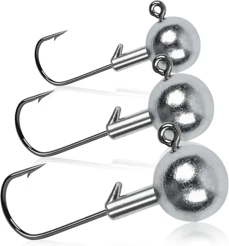 Miniatura 9 de Ganchos redondos de plomo sin pintar, 25 piezas de anzuelos para pesca de agua salada y agua dulce con caja de pesca para trucha lubina, varios